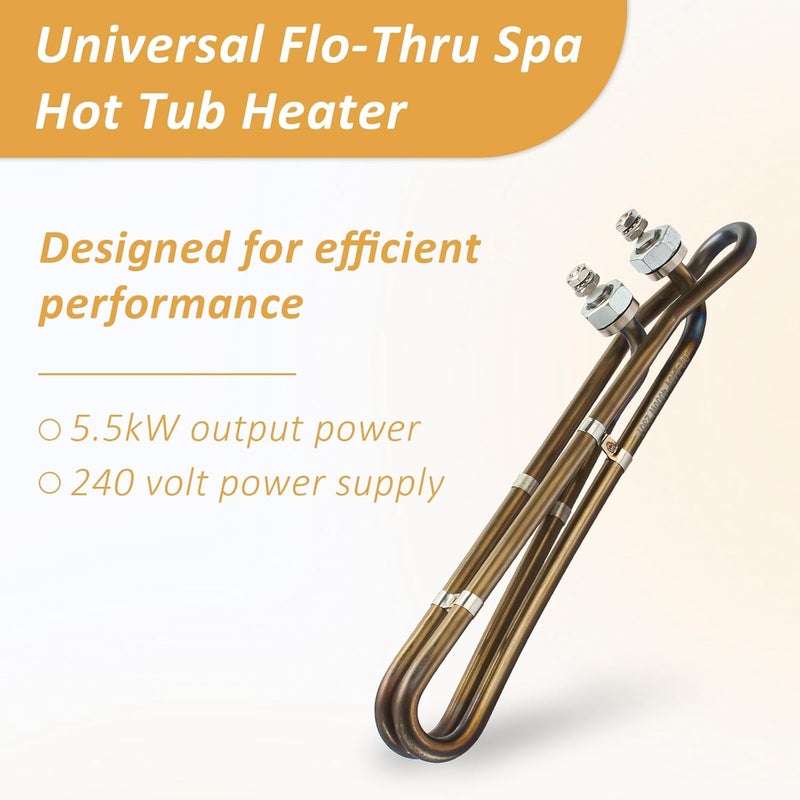 ArrogantF 4.0KW 240V Univeral Heater Element Replacement for Balboa Spa Heater Element 4.0 KW 58104 or Flo-Thru Hot Tub Spas Electric Heaters (10 inch) - Image 2